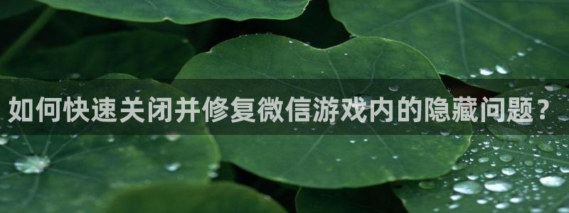 高德娱乐：如何快速关闭并修复微信游戏内的隐藏问题？